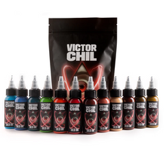 VICTOR CHIL | (12) 1 OZ COLOR SET (12 FOR THE PRICE OF 10) - GO TATTOO SUPPLY