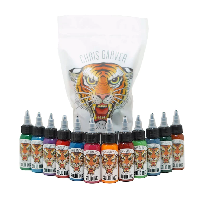 CHRIS GARVER 1OZ SET | 12 COLORS (12 FOR THE PRICE OF 10) - GO TATTOO SUPPLY