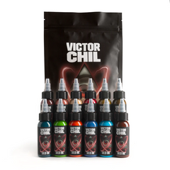 VICTOR CHIL | (12) 1 OZ COLOR SET (12 FOR THE PRICE OF 10) - GO TATTOO SUPPLY