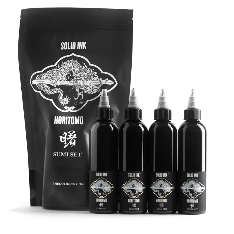 HORITOMO SUMI SET | BLACK, DARK, MEDIUM, LIGHT - GO TATTOO SUPPLY