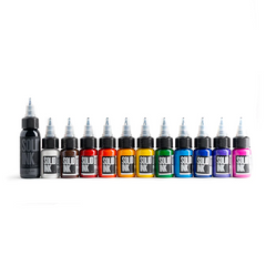 MINI TRAVEL SET | (11) HALF OUNCE COLORS + 1OZ BLACK - GO TATTOO SUPPLY