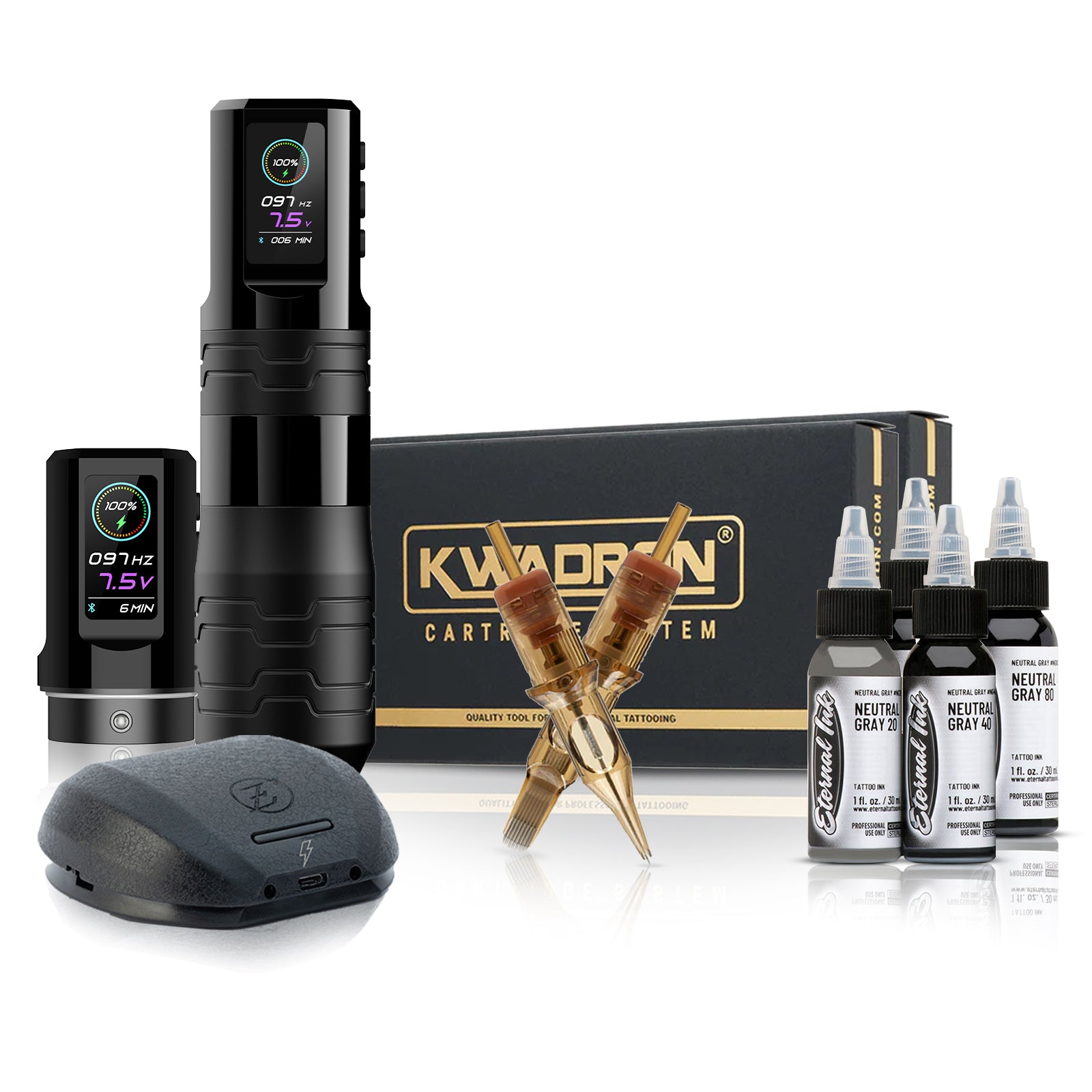 EZ P3 Pro Turbo Kawdron Black Gray Power Tattoo Kit - GO TATTOO SUPPLY