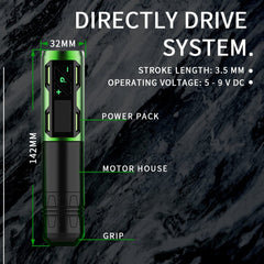 EZ Portex Generation 2S (P2S) Wireless Battery Tattoo Pen Machine - EZ TATTOO SUPPLY