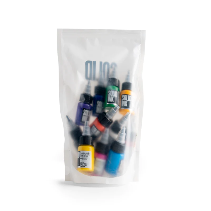 MINI TRAVEL SET | (11) HALF OUNCE COLORS + 1OZ BLACK - GO TATTOO SUPPLY